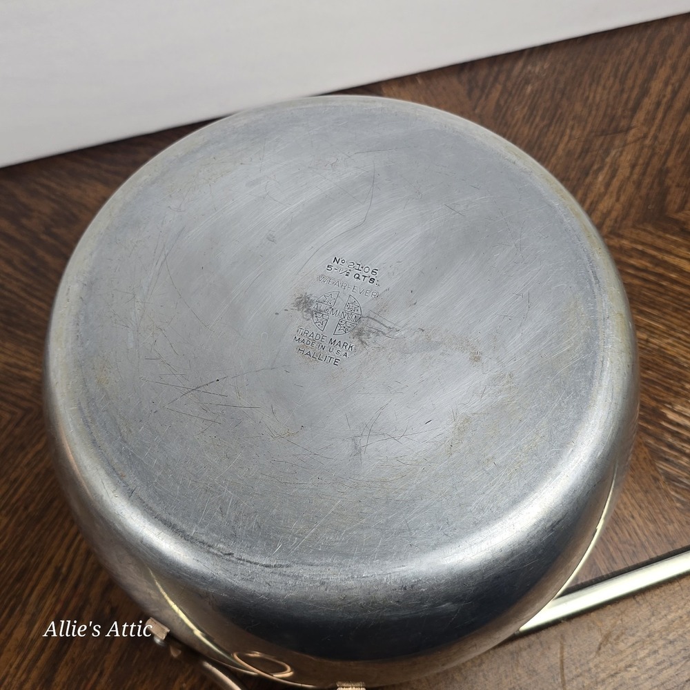 Wear-Ever Hallite Stockpot Aluminum Cooper 5.5 Qt Handles Lid Sauce Pan #2106 - Picture 9 of 12